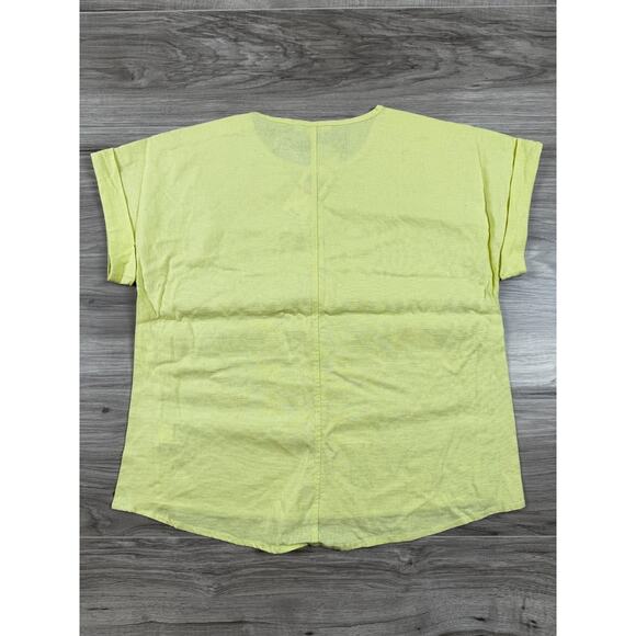 Cable & Gauge Women's Linen Blend Button‎ Detail Top Blouse - Small, Yellow, NWT - Picture 2 of 7
